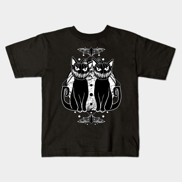 PUMPKATZ: Halloween pumpkin head cats! Kids T-Shirt by Von Kowen